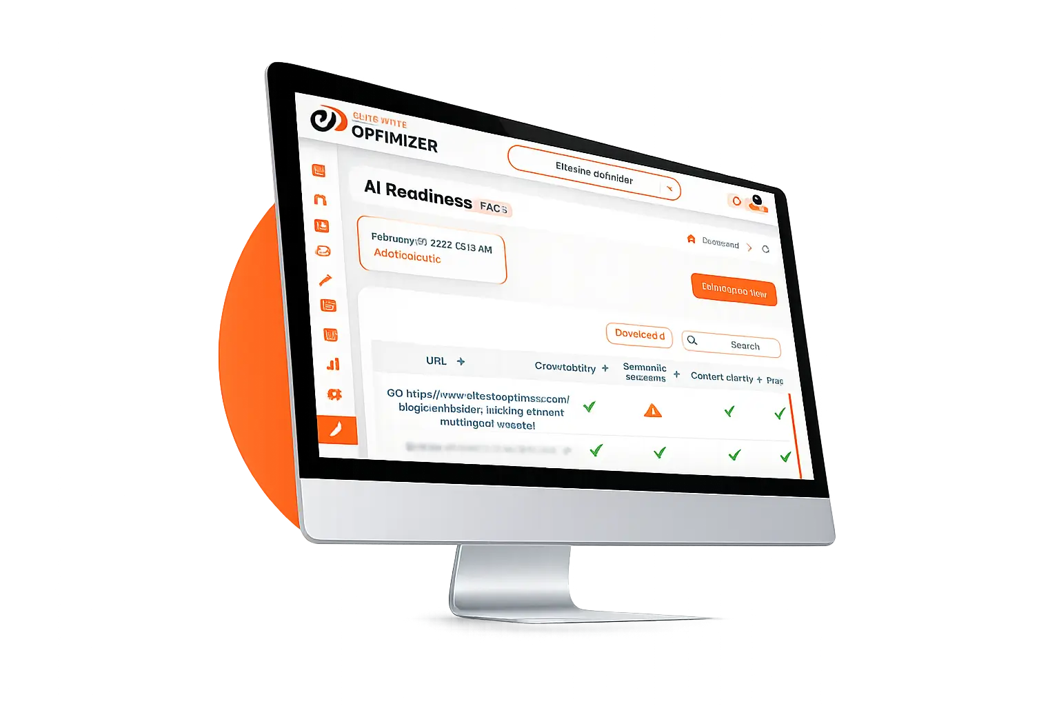 Elite Site Optimizer AI readiness dashboard displayed on a desktop monitor
